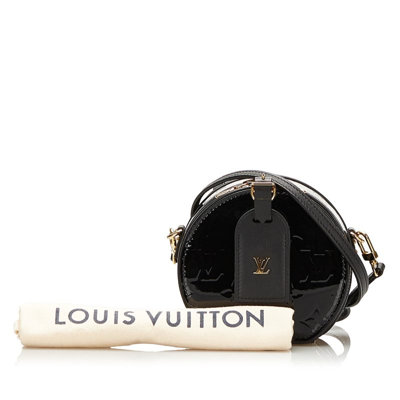 Louis Vuitton Boite Chapeau Souple Mini Black Monogram Vernis - Logoexplore