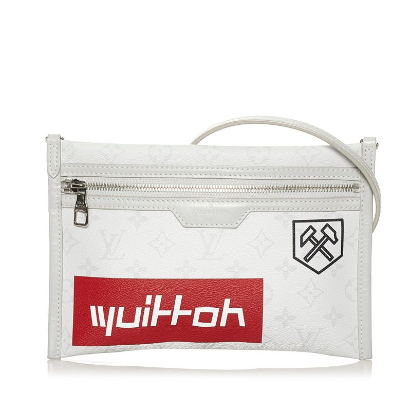 Louis Vuitton Double Flat Bag White Logo Story Monogram Canvas - Logoexplore - Image 2