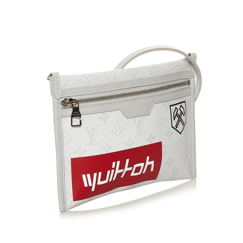 Louis Vuitton Double Flat Bag White Logo Story Monogram Canvas - Logoexplore - Image 3