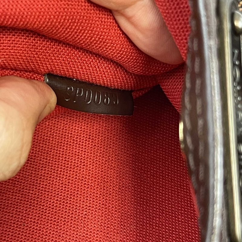 LOUIS VUITTON Excellent Damier Ebene Bloomsbury PM Brown Crossbody Bag - Logoexplore - Image 10
