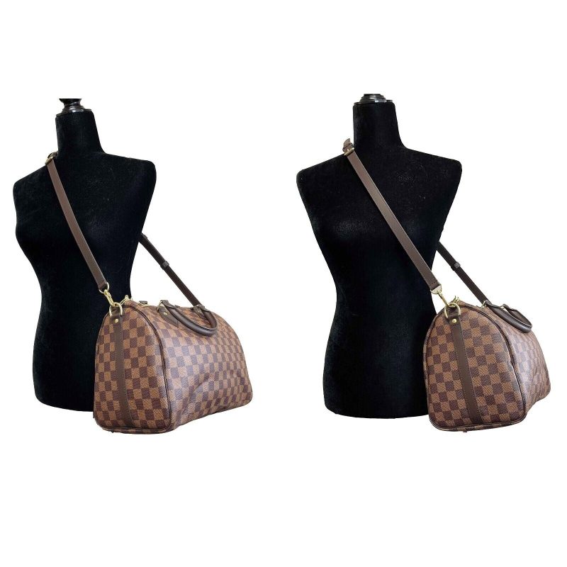 LOUIS VUITTON Excellent Damier Ebene Speedy Bandouliere 30 Brown Handbag - Logoexplore - Image 5