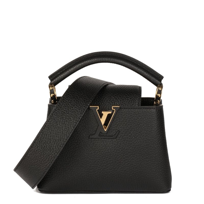 Louis Vuitton Black Taurillon Leather Mini Capucines Shoulder Bag - Logoexplore