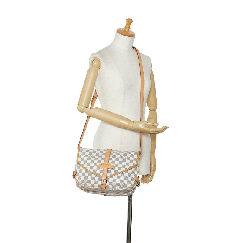 LOUIS VUITTON Damier Azur Saumur Crossbody Bag - Logoexplore - Image 10