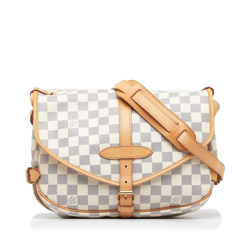 LOUIS VUITTON Damier Azur Saumur Crossbody Bag - Logoexplore