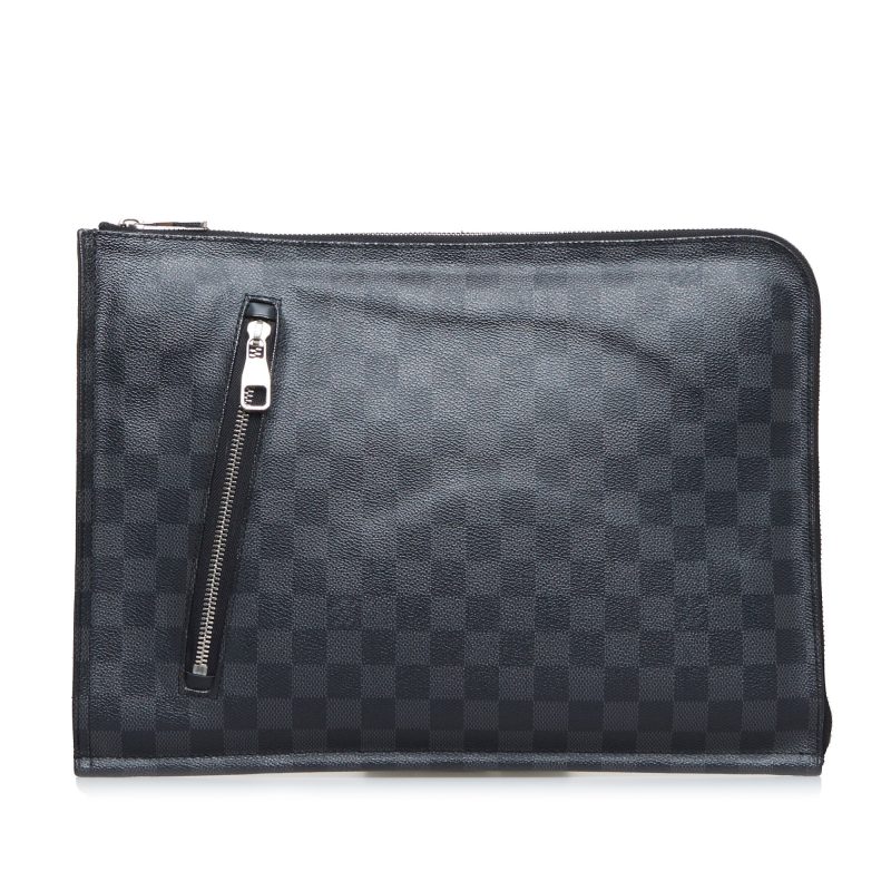 LOUIS VUITTON Damier Graphite Poche-Documents Portfolio Clutch Bag - Logoexplore