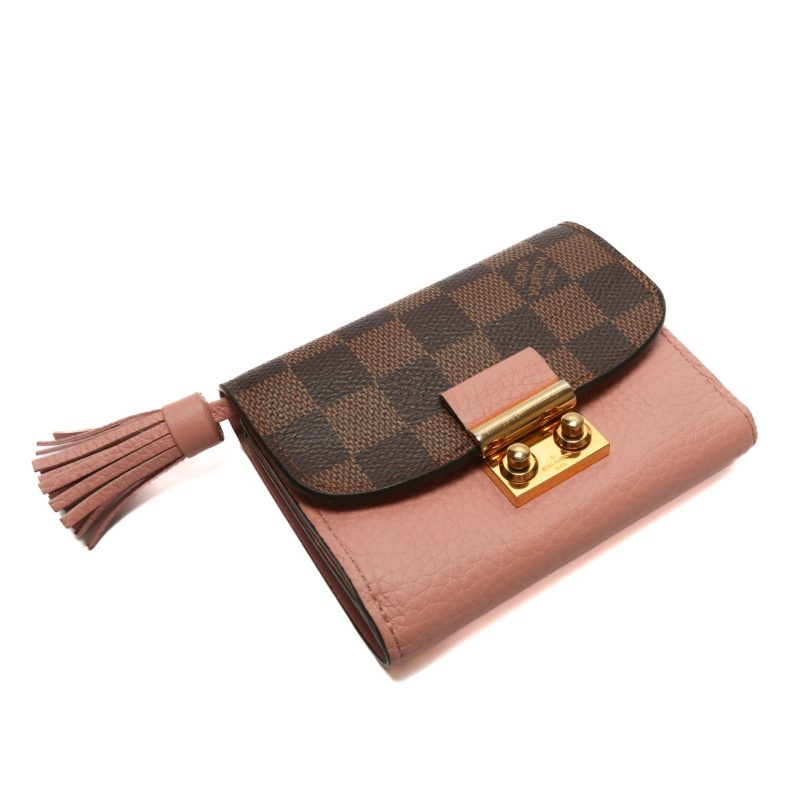 LOUIS VUITTON Croisette Compact Wallet-Damier Ebene w/ Magnolia - Logoexplore - Image 8