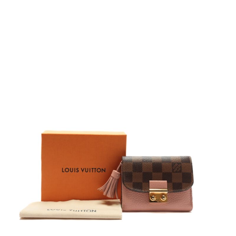 LOUIS VUITTON Croisette Compact Wallet-Damier Ebene w/ Magnolia - Logoexplore - Image 5