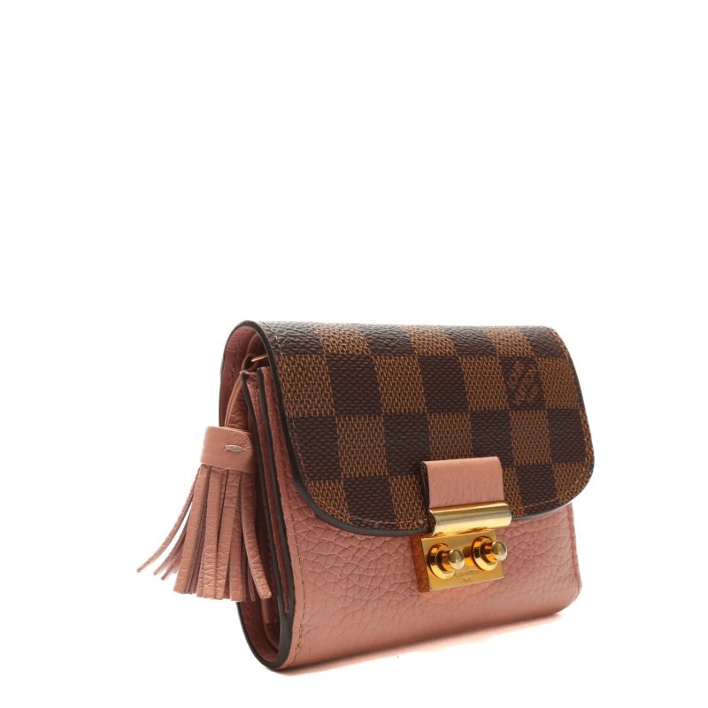 LOUIS VUITTON Croisette Compact Wallet-Damier Ebene w/ Magnolia - Logoexplore - Image 3