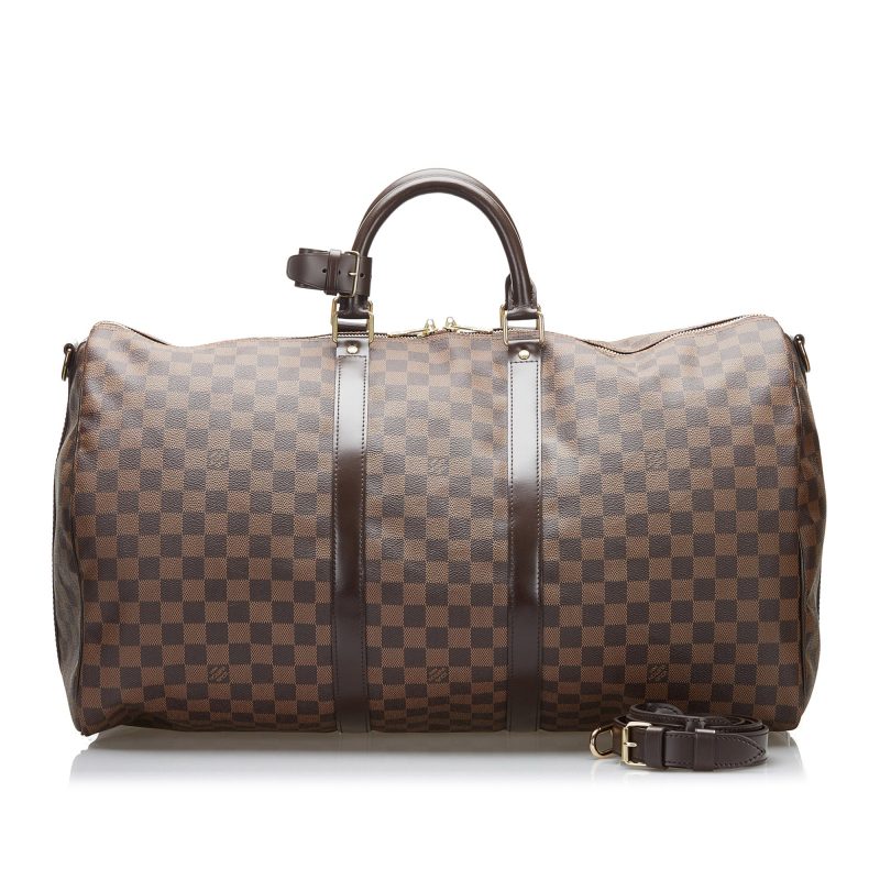 LOUIS VUITTON Damier Ebene Keepall Bandouliere 55 Brown - Logoexplore - Image 3