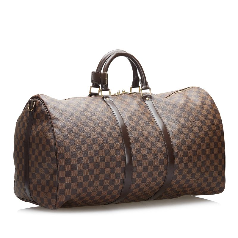 LOUIS VUITTON Damier Ebene Keepall Bandouliere 55 Brown - Logoexplore - Image 4