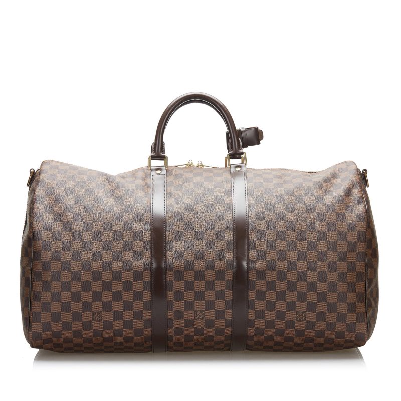 LOUIS VUITTON Damier Ebene Keepall Bandouliere 55 Brown - Logoexplore - Image 5