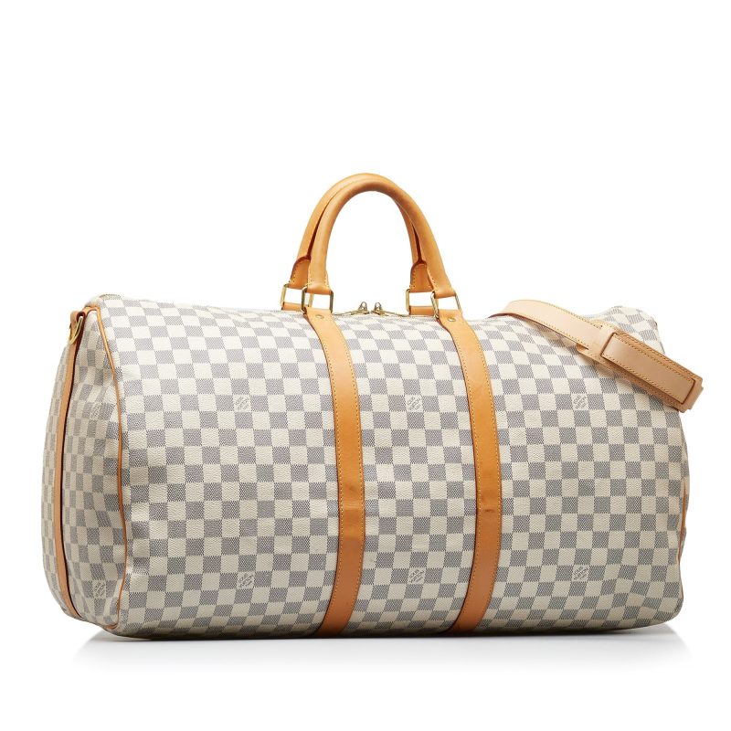 LOUIS VUITTON Damier Azur Keepall Bandouliere 55 Travel Bag - Logoexplore - Image 2