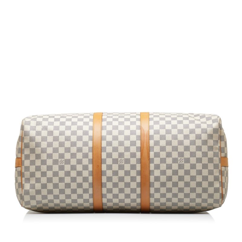LOUIS VUITTON Damier Azur Keepall Bandouliere 55 Travel Bag - Logoexplore - Image 4