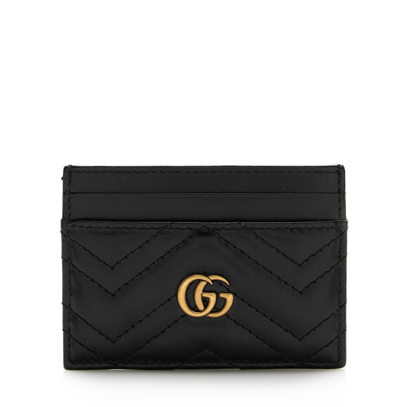 Gucci Matelasse Leather GG Marmont Card Case - Logoexplore