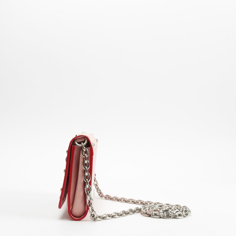 LOUIS VUITTON Epi Leather Twist Studded Wallet on Chain PM Pink - Logoexplore - Image 5
