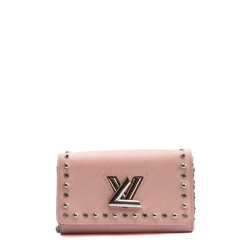 LOUIS VUITTON Epi Leather Twist Studded Wallet on Chain PM Pink - Logoexplore