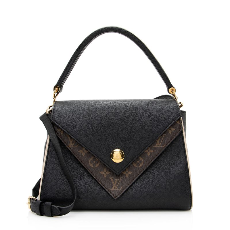 Louis Vuitton Calf Leather Monogram Canvas Double V Satchel (20589) - Logoexplore