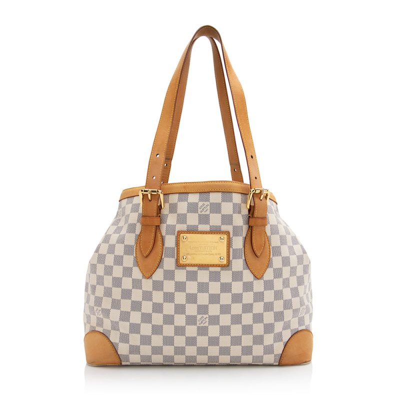 Louis Vuitton Damier Azur Hampstead MM Tote (21912) - Logoexplore