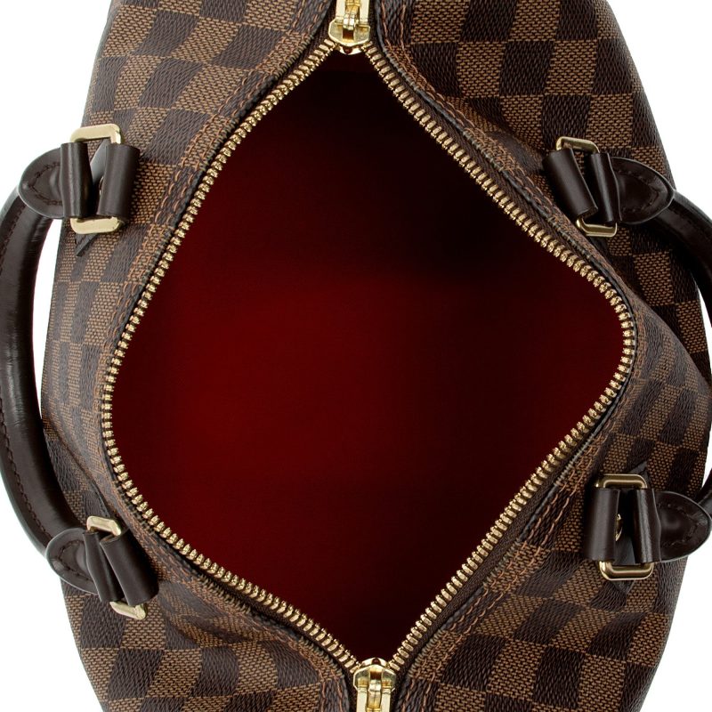 Louis Vuitton Damier Ebene Speedy Bandouliere 25 Satchel (El704A) - Logoexplore - Image 7