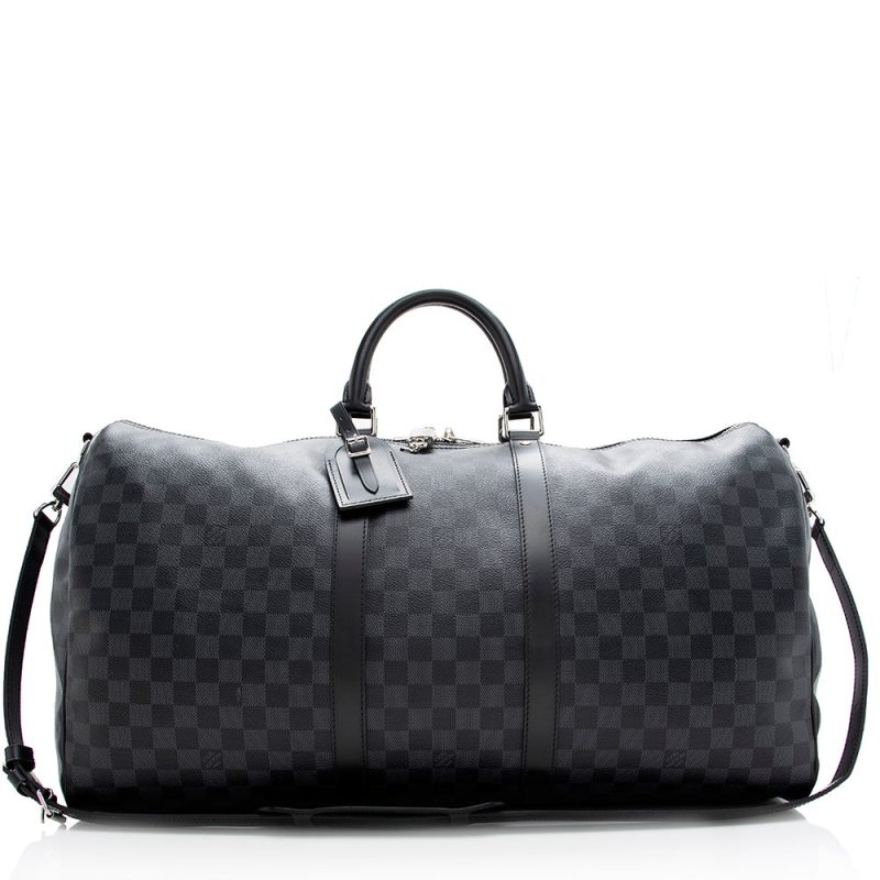 Louis Vuitton Damier Graphite Keepall Bandouliere 55 Duffel Bag (18775) - Logoexplore