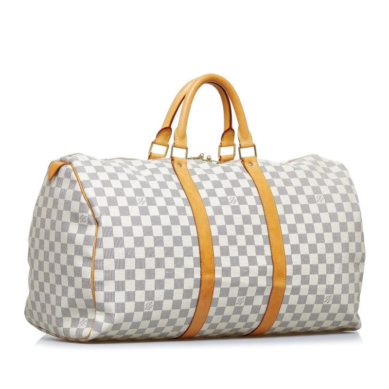 LOUIS VUITTON Damier Azur Keepall 50 Travel Bag - Logoexplore - Image 2