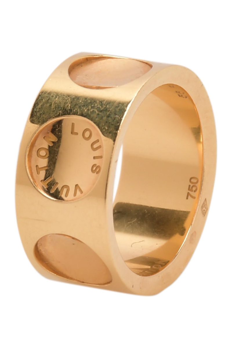 LOUIS VUITTON Empreinte 18K Yellow Gold Wide Band Ring - Logoexplore - Image 2