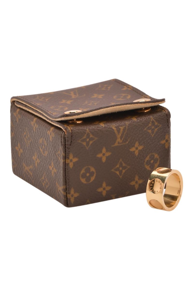 LOUIS VUITTON Empreinte 18K Yellow Gold Wide Band Ring - Logoexplore - Image 6