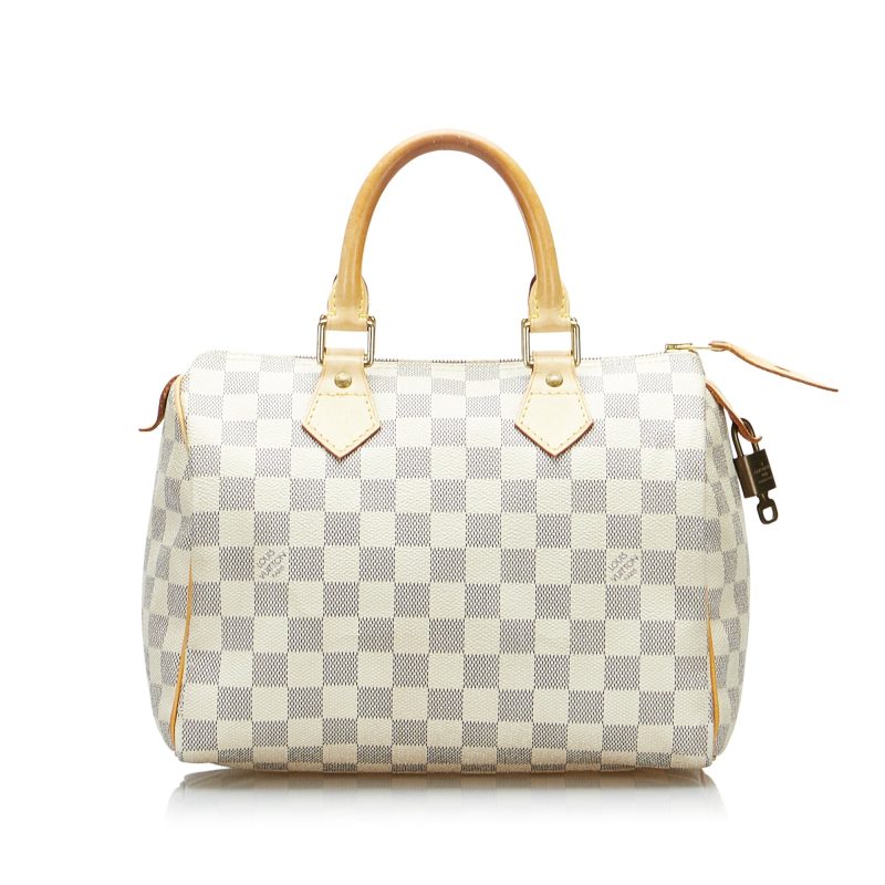LOUIS VUITTON Damier Azur Speedy 25 White - Logoexplore