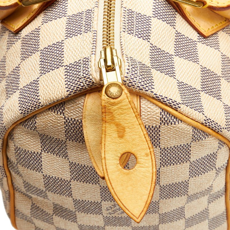 LOUIS VUITTON Damier Azur Speedy 25 White - Logoexplore - Image 9