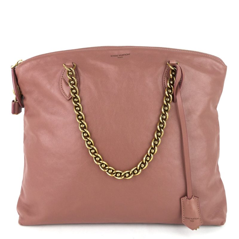 LOUIS VUITTON Cuir Boudoir Lockit Leather Chain Tote Bag - Logoexplore