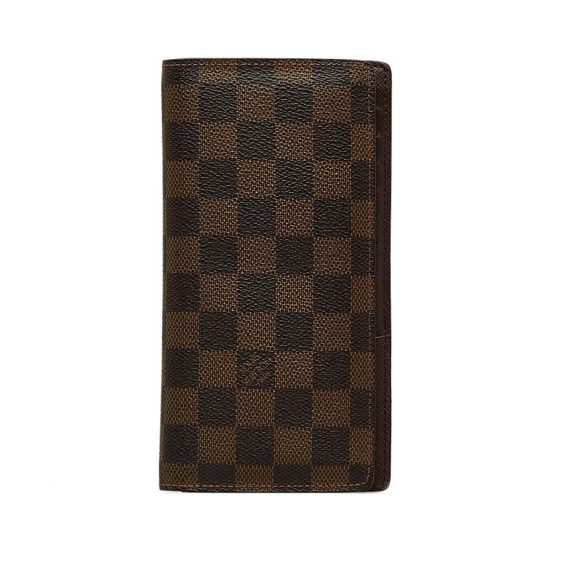 LOUIS VUITTON Damier Ebene Brazza Long Wallets - Logoexplore