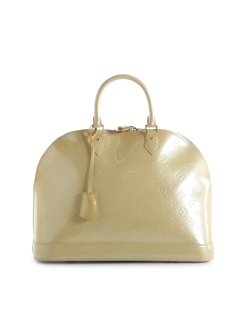 LOUIS VUITTON Cream Monogram Vernis Alma GM Bag - Logoexplore - Image 2