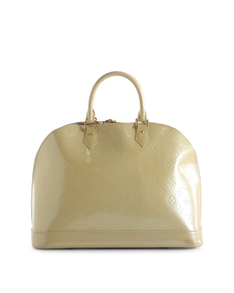 LOUIS VUITTON Cream Monogram Vernis Alma GM Bag - Logoexplore - Image 3