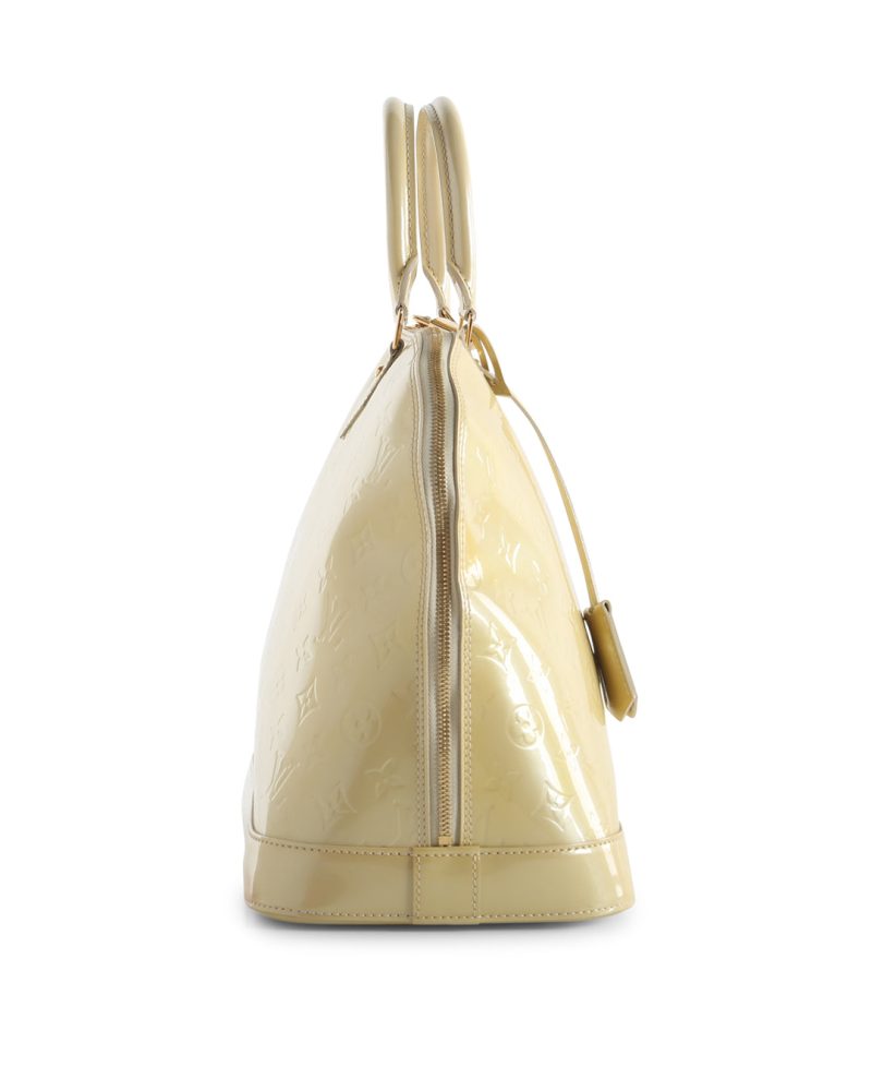 LOUIS VUITTON Cream Monogram Vernis Alma GM Bag - Logoexplore - Image 5