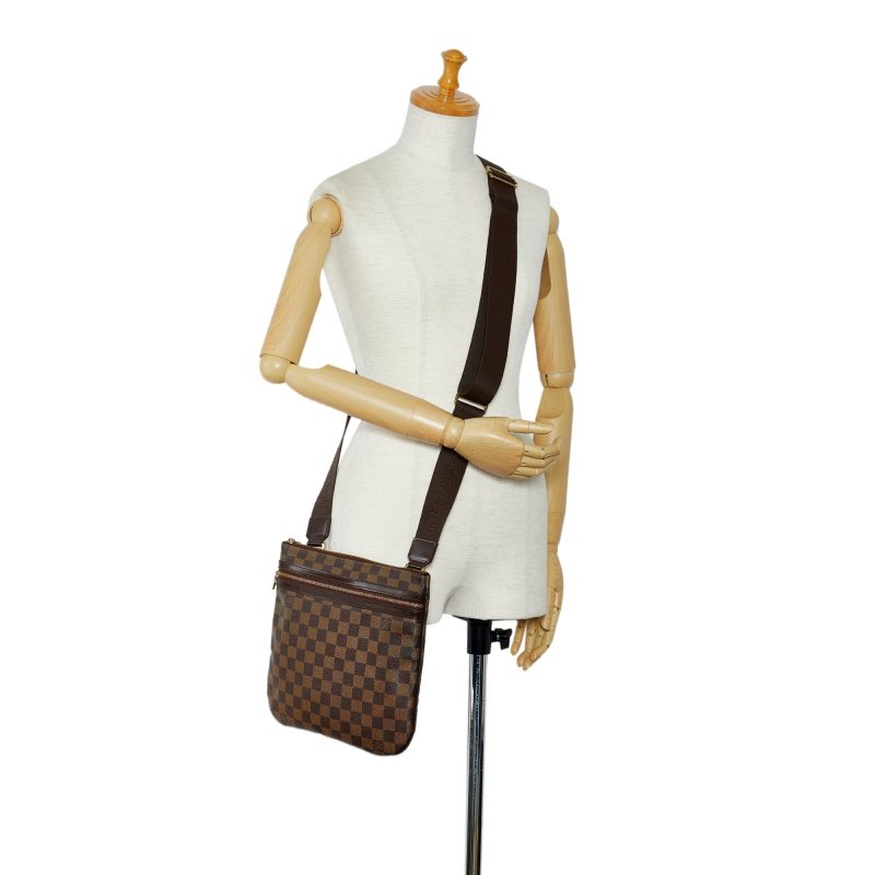 LOUIS VUITTON Damier Ebene Pochette Bosphore Crossbody Bag - Logoexplore - Image 10