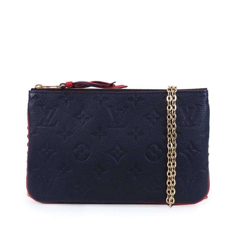 Louis Vuitton Double Zip Pochette Blue Red Monogram Empreinte - Logoexplore
