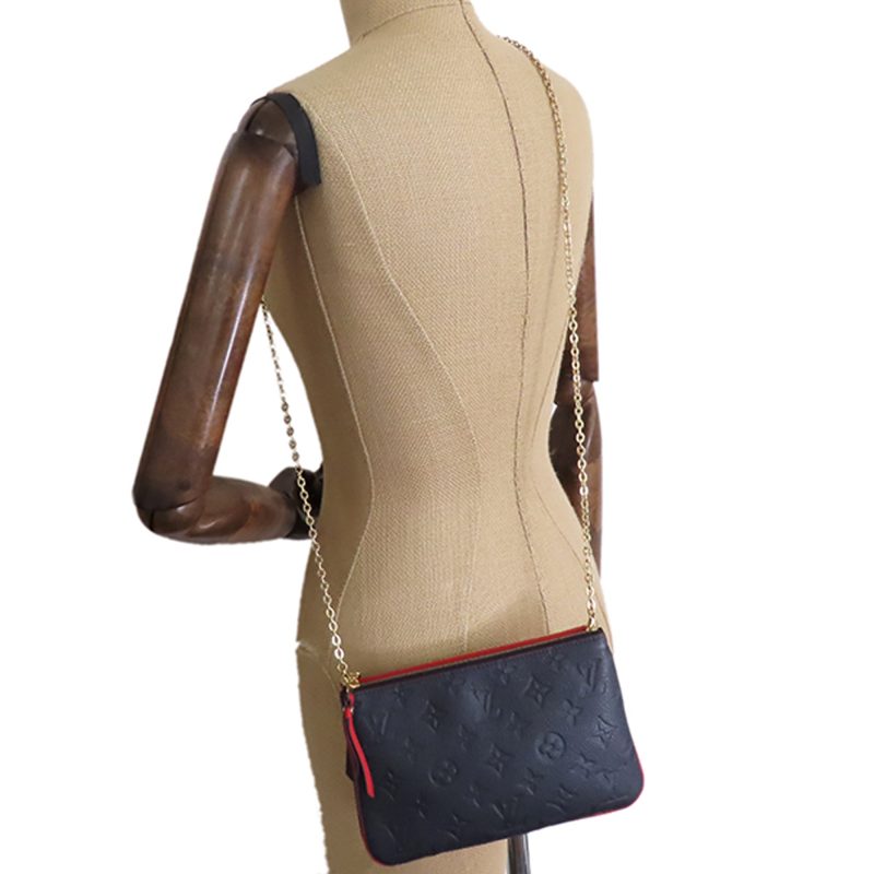 Louis Vuitton Double Zip Pochette Blue Red Monogram Empreinte - Logoexplore - Image 5