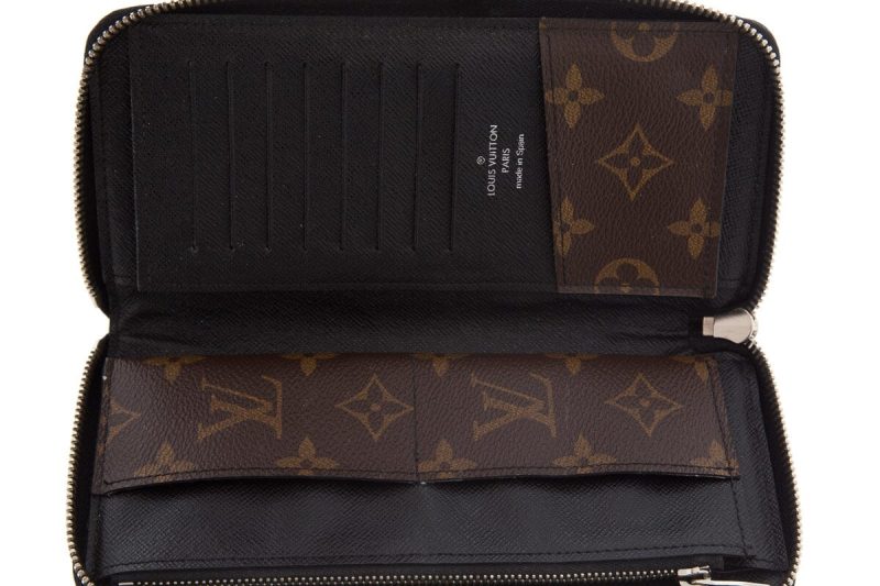 Louis Vuitton Brown & Black Monogram Canvas Mascassar Zippy Wallet - Logoexplore - Image 5