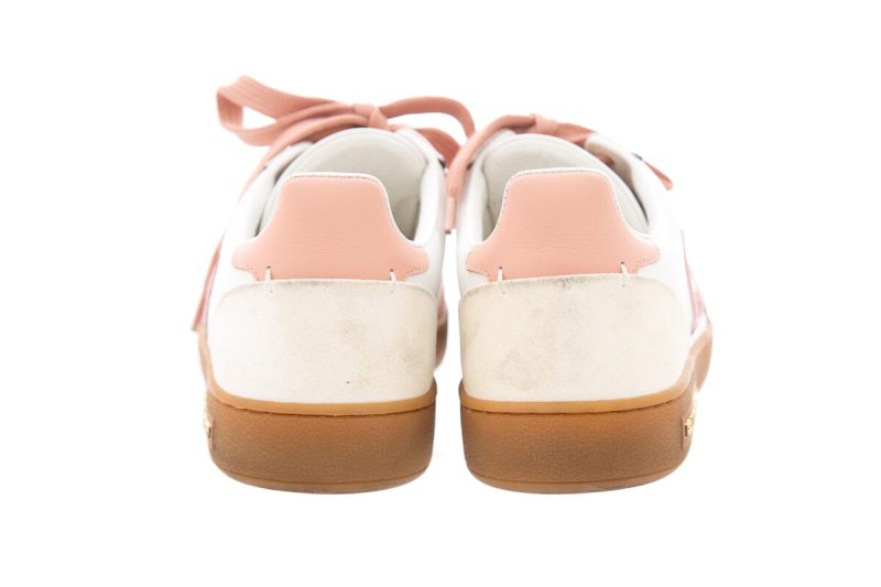 Louis Vuitton Frontrow White & Pink Calfskin Leather Sneakers SZ 38 - Logoexplore - Image 4