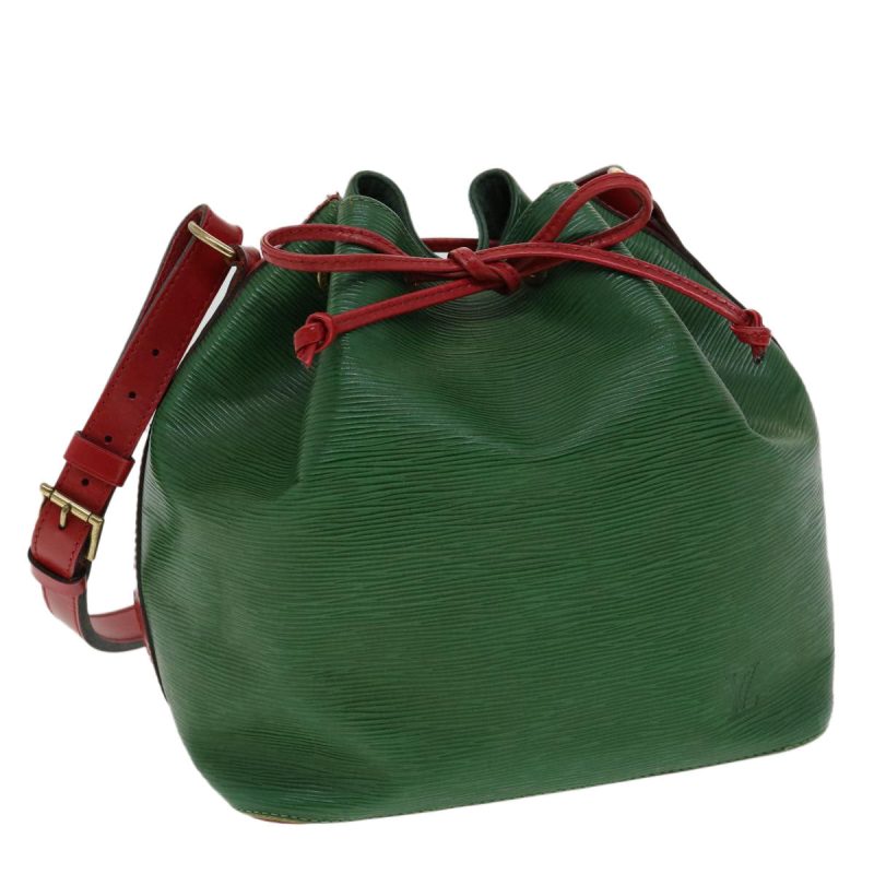 LOUIS VUITTON Epi Petit Noe Bicolor Shoulder Bag Green Red M44147 LV ai476 - Logoexplore