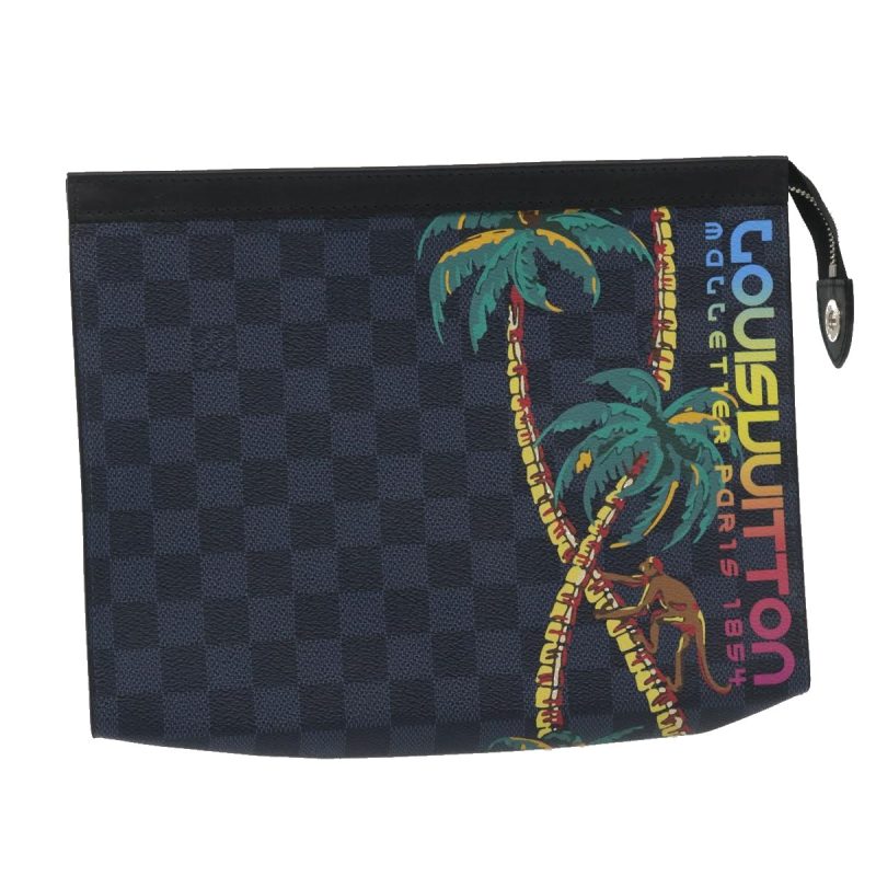 LOUIS VUITTON Damier Graphite Pochette Voyage MM Clutch Bag N63510 Auth ak170A - Logoexplore
