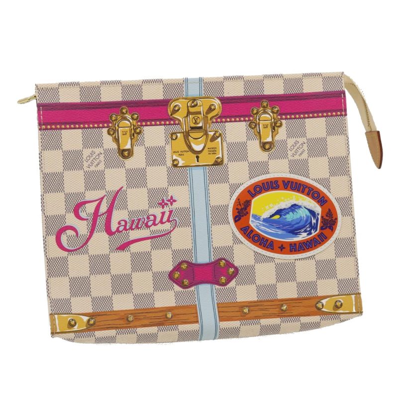 LOUIS VUITTON Damier Azur Poche Toilette 26 Pouch M41438 ak181 - Logoexplore
