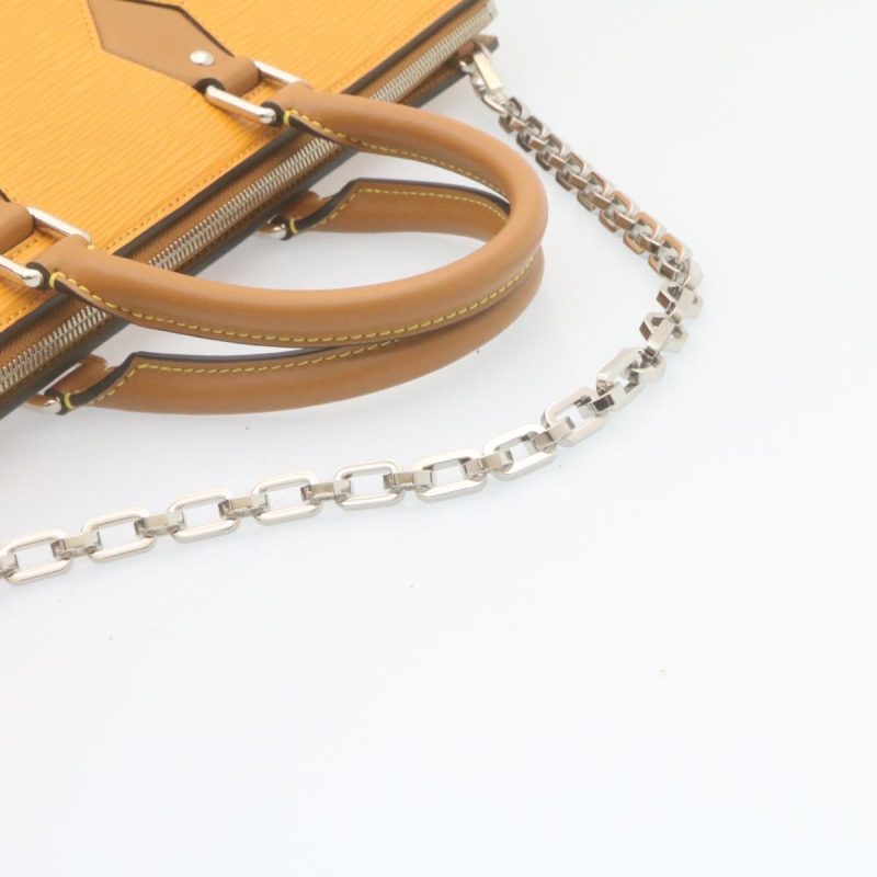 LOUIS VUITTON Epi San Fran Sac Tricot Hand Bag 2way Yellow M52805 Auth ar6465A - Logoexplore - Image 8