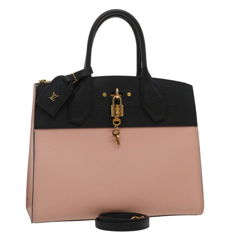LOUIS VUITTON City Steamer MM Hand Bag Leather 2way Pink M53019 LV  am479b - Logoexplore