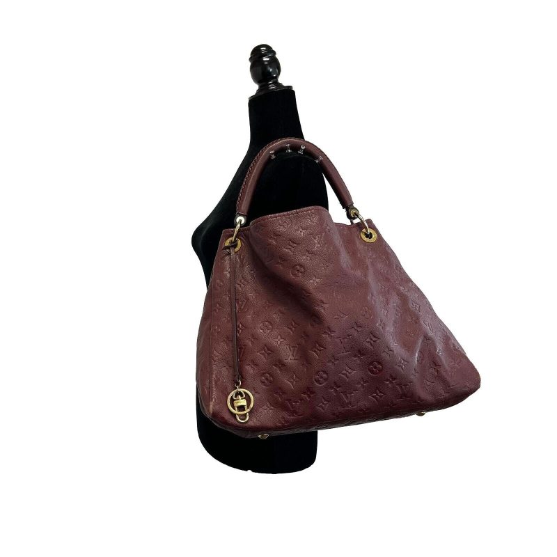 LOUIS VUITTON Empreinte Monogram Embossed Leather Artsy MM Burgundy Shoulder bag - Logoexplore - Image 4