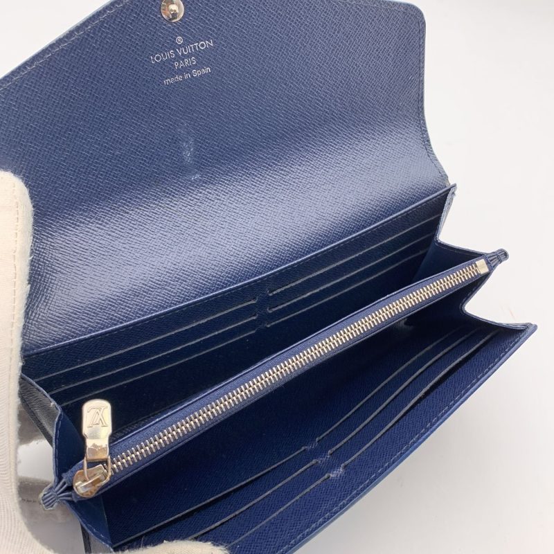 LOUIS VUITTON Blue Epi Leather Long Continental Sarah Wallet - Logoexplore - Image 5