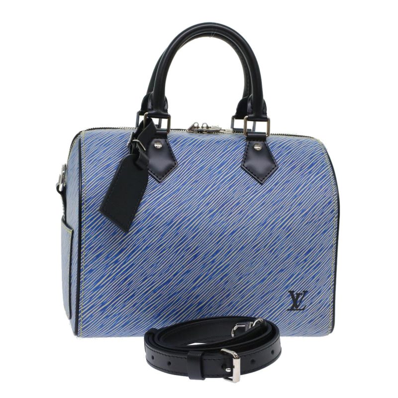 LOUIS VUITTON Epi Speedy Bandouliere 25 Hand Bag Blue M51280 fm2466 - Logoexplore