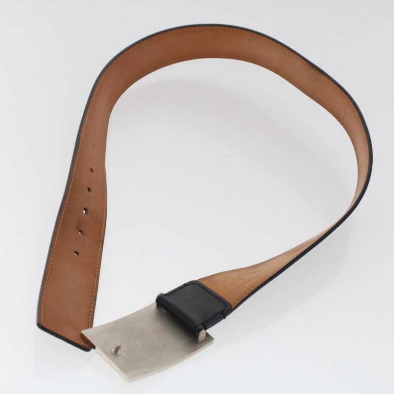 LOUIS VUITTON Ceinture jeans Belt Leather 29.5"-33.5" Black M6812 Auth ki3282 - Logoexplore - Image 7