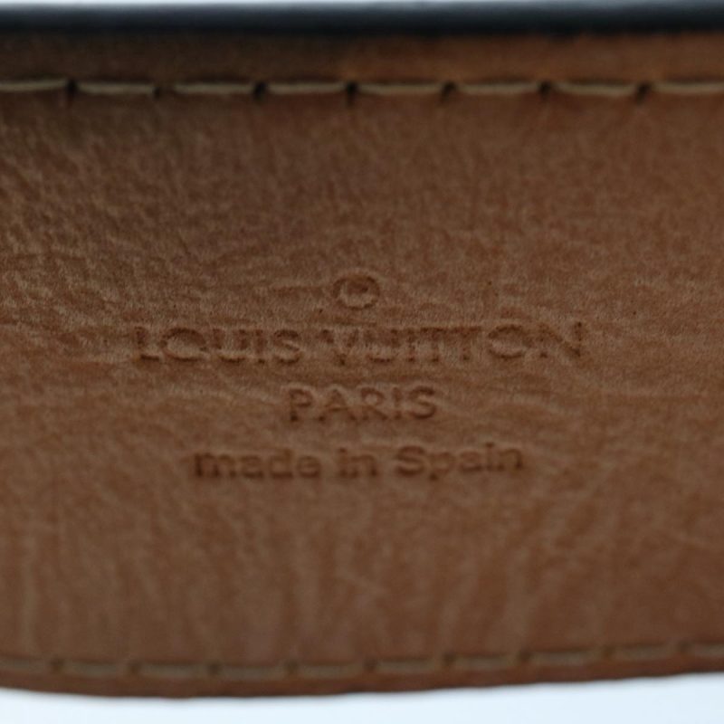 LOUIS VUITTON Ceinture jeans Belt Leather 29.5"-33.5" Black M6812 Auth ki3282 - Logoexplore - Image 9
