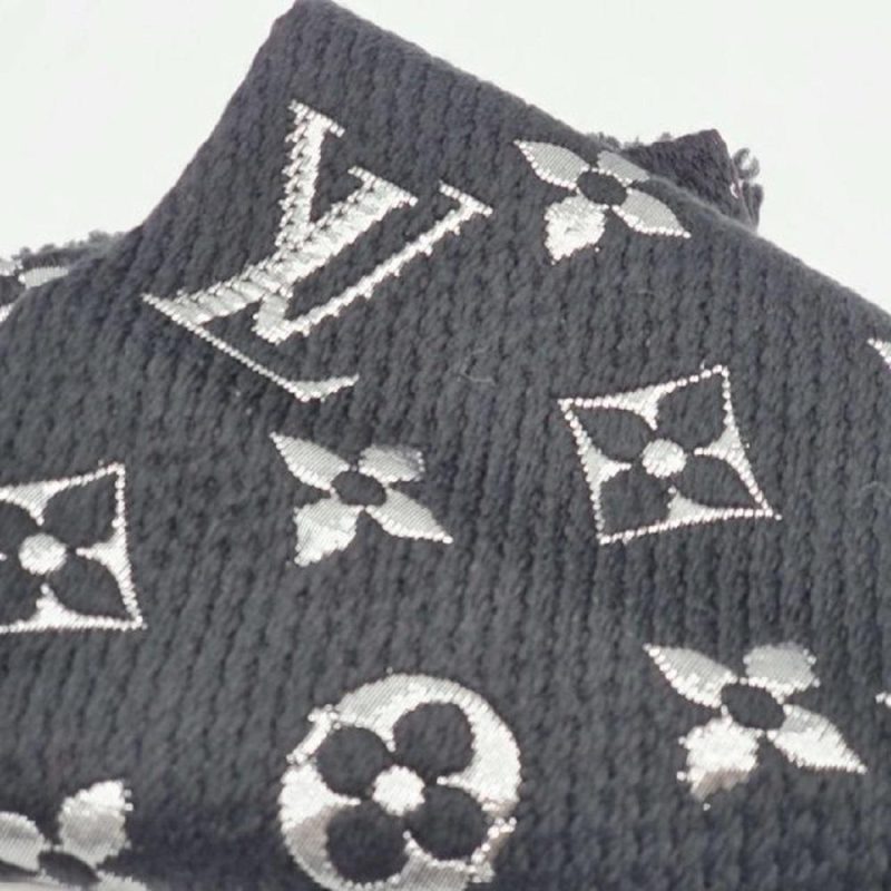 Louis Vuitton Black Logomania Shine Scarf Brand New - Logoexplore - Image 7